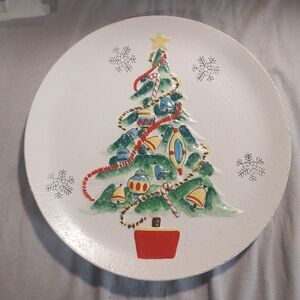 Vintage Norcrest Made In Japan Christmas Tree p401 Raised Painted